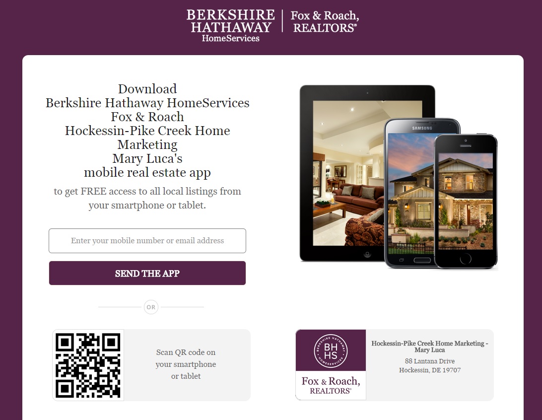 John & Mary Luca Berkshire Hathaway HomeServices Fox & Roach Realtors Smarter Agent Mobile Search App for Real Estate GPS Enabled QR Code Download FREE