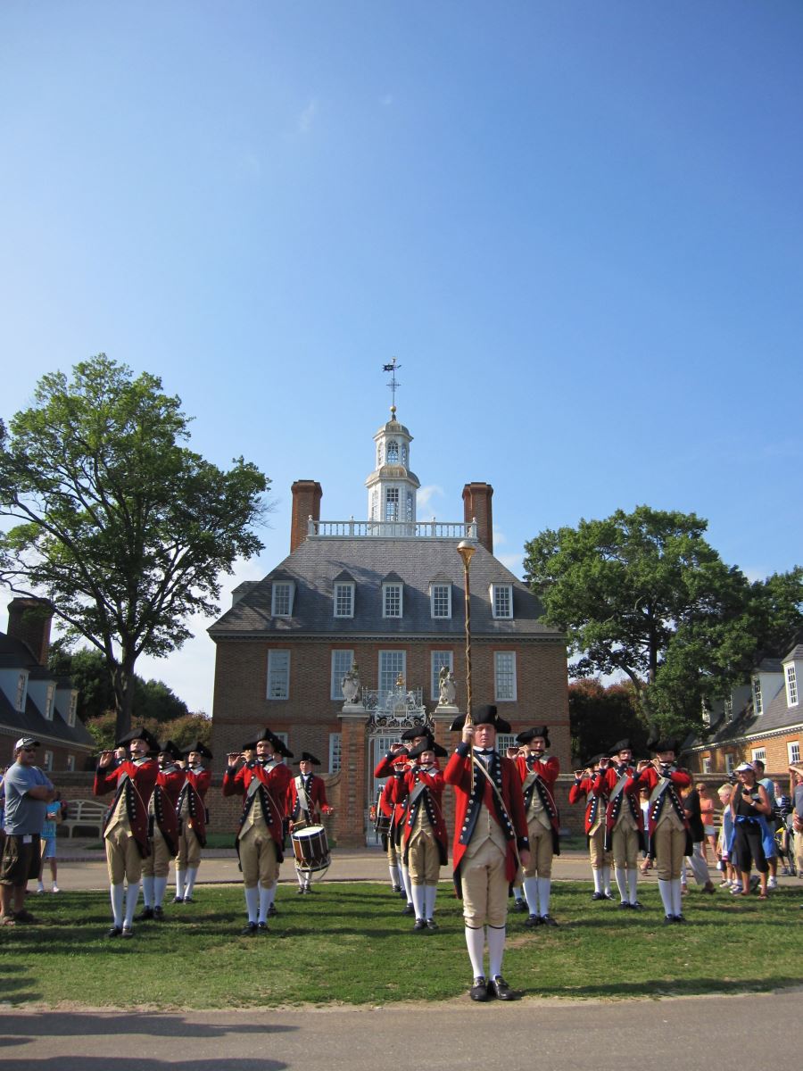 Governor's Palace Colonial Williamsburg VA with Fife and Drum Corps